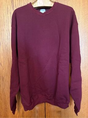 NWT Vintage 90s Wilson Blank Crewneck Sweatshirt XL Burgundy Maroon Deadstock